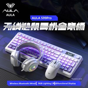 AULA | Glowing Wireless Tri-Mode Gaming and Office Keyboard Mouse Set