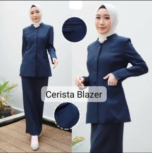 SERAGAM BLEZER DKI BIRU DONGKER || STELAN DINAS BIRU DONGKER || SERAGAM DINAS GURU DKI || BLEZER BIRU DONGKER WANITA
