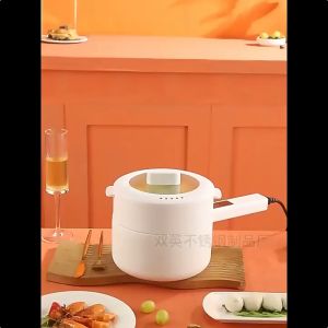 Mini Electric Cooker Multi Function Skillet Ceramic Frying Pan Student Dorm Hotpot Cooking Pot With Steamer Multicooker Hot Pot Soup Pot Multifunctional Non-Sticky Portable Dormitory Noodles Cooking Pot Electric Hot Pot Electric Cooking Pot