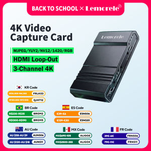 Lemorele | Lemorele 3-Channel 4K 60HZ Video Capture Card 6-in-1 HDMI Loop-Out Video Grabber for PS5 /Switch/Game Recording/Live Streaming
