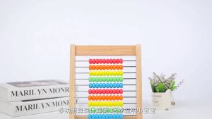Wooden Puzzle Beads Abacus Count Frame Rainbow Color Math Counting Toy with Cards Math Counting Educational Toys