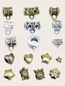 ชุดอุปกรณ์ทำเครื่องประดับ DIY พร้อมลูกปัดรูใหญ่ หัวเชื่อมสามทาง สร้อยคอ สร้อยข้อมือ เครื่องประดับแฟชั่น โลหะผสม