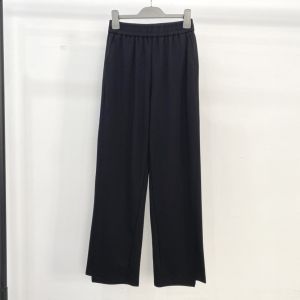 Summer Thin Elastic Waist Diagonal Straight Loose Pants Pure Color Versatile Long Trousers for Casual Wear High Comfortability