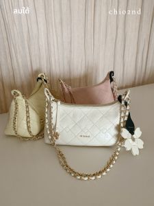 CHIO‘2ND | Chic Small Style French Moon Crescent Bag Quilted Design Shoulder and Crossbody Handbag