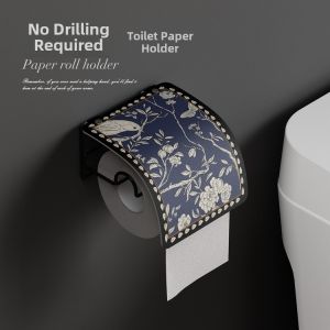 Luxurious Leaf Toilet Paper Holder Wall Mounted Bathroom Tissue Box No Drilling Required Nordic Style Small  Trend