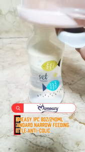 Momeasy 1pc 8oz/240ml Standard Anti-Colic Transparent Baby Milk Feeding Bottle 3 Months+ Boy Girl