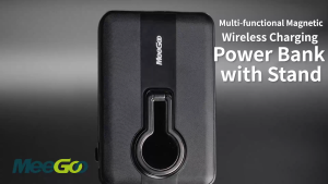 MeeGoo 10000mAh Magnetic Wireless Powerbank PD 22.5W Built in Cable Fast Charging with Holder