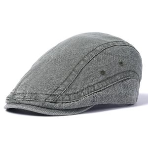 2026 New Styles Spring and Summer Retro Distressed Denim Mens Beret British-style Womens Visor Newsboy Cap and Painters Hat
