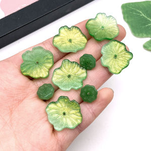 ลูกปัดแก้วรูปดอกบัว 20/30 ชิ้น สำหรับทำเครื่องประดับ DIY อุปกรณ์เสริมงานฝีมือ ชุดงานฝีมือ