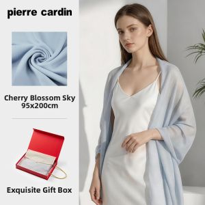 Pierre Cardin | Wool Air Conditioning Warmth Large Lightweight Plain Color Sunscreen Scarf