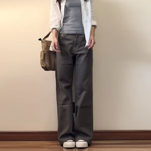 American Style High Waist Wide Leg Jeans Womens Loose Floor Length Bell Bottoms Casual Washed Denim Spring Summer Ladies