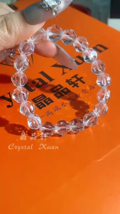[现货] 9.5mm 切面白水晶手串｜净化能量 × 提升正能量 × 稳定气场｜9.5mm Faceted Clear Quartz Bracelet (Diamond Cutting)｜Purification • Energy • Bal