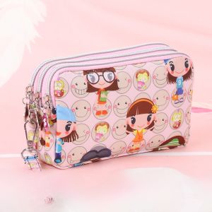 Cute Cartoon Animation Waterproof Zipper Handbag for Girls with Large Capacity Clutch Bag Suitable for Casual Scenarios