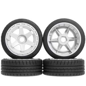 4pcs 110mm 1/7 1/8 RC Rally Off-Road Buggy Tires Wheel 17mm Hex for 1/7 KM Rally WRC Citron C3 MJX Hyper Go 7303 7304 FS Racing