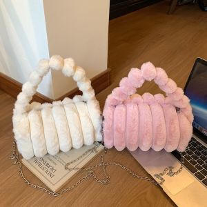 Chic Plush Shoulder Crossbody Bag Womens Handbag Commuter Tote Bag Fashionable Versatile Single Strap Satchel Handbag