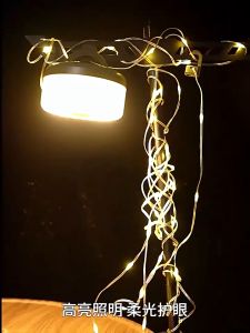 ไฟแคมป์ปิ้ง ไฟเส้นLED ไฟตกแต่งนอกบ้าน ชาร์จUSBวอร์มไวท์ ยืดหดได้ กันน้ำ ตกแต่ง สร้างบรรยากาศ ninenite