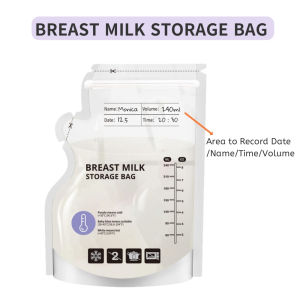 60 Pack Temperature Sensitive Breast Milk Storage Bags -Food Grade PE Transparent with Measurement Lines  Disposable & Leakpro