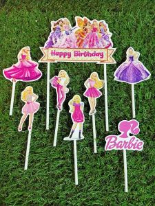 Topper cake barbie happy birthday hiasan kue ulang tahun