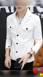 Áo khoác áo khoác denim nam dài tay cổ vest Phiên bản Hàn Quốc chất Kaki chéo dày dặn vải mịn mặc đứng dáng phù hợp mặc bốn mùa có thể kết hợp nhiều mẫu áo. Mã - T6- Mã T6