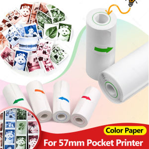 6/8Rolls Thermal Printer Papers 57mm HD Color Thermal Papers for Inkless Mini Portable Pocket Photo Children Camera Printer