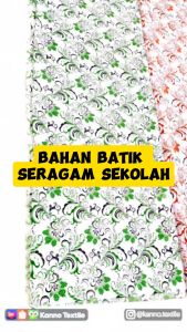 Kain Batik Seragam Sekolah TK/SD/SMP/SMA BS06 Warna Merah/Biru/Abu/Kuning/Hijau