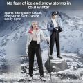 Thickened Fleece Anti-Wind Waterproof Men's And Women's Casual Pants Winter Warm Straight Leg High Waist Long Trousers. 