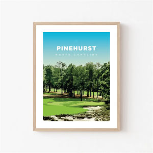 Golf Links Poster Aesthetic Nordic Minimalist Travel Landscape New York Golf Course Canvas Print Wall Art Home Decor Room Gift