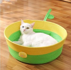 [BKK Lovely]ตะกร้าแมวนอน ผลิตจากวัสดุธรรมชาติ100% บ้านแมว ที่นอนสัตว์เลี้ยง ที่นอนแมว ที่นอนสุนัข ที่ลับเล็บแมว ตะกร้าเชือกป่าน พร้อมส่ง