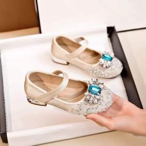 SEPATU PESTA ANAK PEREMPUAN CREAM BLUE SAFIR