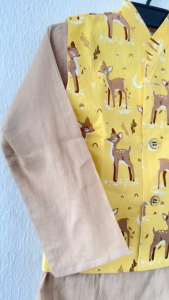 Giraffe print boys kurta jacket set-Readystock in SG-Boys ethnic wear