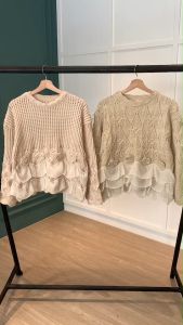 BL20742 Momo Layered Knit Sweater Blouse