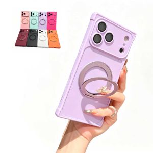 360° Rotatable Magnetic Kickstand Phone Case For iPhone 18 Pro Max 17 16 puls 15 14 Magnetic Compatible Shockproof Soft Silicone Protective Cover