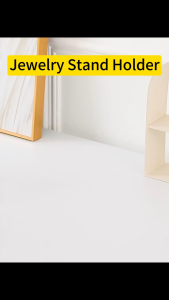 5 Hooks Jewelry Organizer Stand Necklace Holder Jewelry Rack with Wooden Tray Necklaces Hanging Small Jewelry Display Storage for Bracelets Earrings Rings Watches