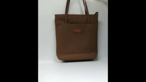 Totebag wanita tas tote saku polos kulit sintetis tote bag cewek tali panjang totbag kuliah kerja