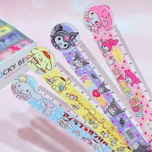 15cm Sanrio Acrylic Ruler Cartoon Student Measurement Cute Hello Kitty Pattern Stationery pembaris measuring tool rulers