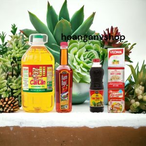 Combo 1c Dầu ăn Cái Lân 5l 1c Nước Mắm Nam Ngư 900ml - Tặng 1c Nước Tương 500ml 1gói Bột Ngọt 100gr 1gói Hạt Nêm 55gr 1gói Bột Canh 190gr