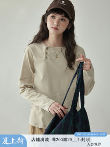 เกาะเหนือ ออริจินัล เพียวสีแขนยาวเสื้อยืดผู้หญิงฤดูใบไม้ผลิฤดูใบไม้ร่วงสไตล์ใหม่เสื้อชั้นในผ้าฝ้ายผสม