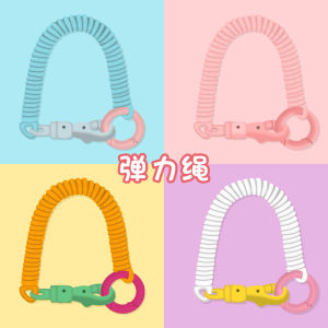 Elastic Rope Keychain Anti-Lost Hand Chain Ring for Students Creative Spring Hanging Rope Couples Card Holder Accessories