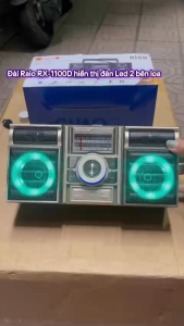 Đài RADIO RX-1100D nút dò FM cổ điển hệ thống 4 loa siêu Bass hiệu ứng đèn LED