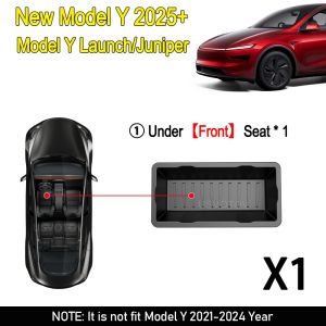 Under Seat Storage Box Drawer for Tesla New Model Y 2025 Launch Juniper Center Console Organizer Accessories Front Tray Trash