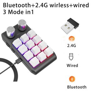12 Key 2-knob Bluetooth/3 Mode USB Programming Macro Custom Keyboard Game Mechanical Keyboard Photoshop Hot Swappable Keyboard