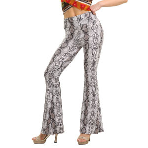 High Waist Printed Wide Leg Pants Womens Spring Autumn Elastic Slimming Long Trousers Large Size Fashionable Bottoms