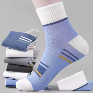 12 Pasang Kaos kaki Sport New Motif garis pria wanita dewasa tebal lembut anti bakteri Olahraga