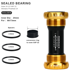 Bike Bottom Bracket Sealed Bearing 24 22mm MTB Road Bicycle BB68/73 Hollowtech Carriage Central Movement For SRAM GXP Crankset
