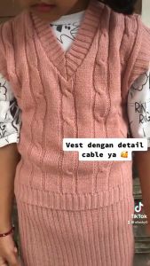 KJF- Rompi Rajut Anak Cewek-Cowok Korean Cable Ling Vest Kids Series Kekinian Atasan Style Terbaru