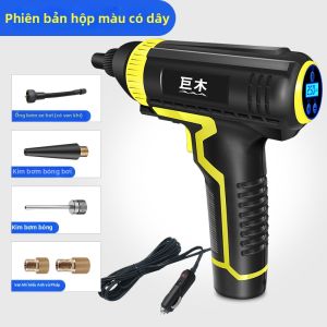 Máy Bơm Lốp Ô Tô Không Dây Di Động Có Đồng Hồ Đo Áp Suất