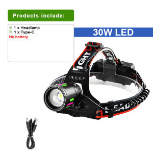870000000LM 800W Ultra Powerful Headlamp Head Lantern Rechargeable Type -C LED Head Flashlight For Fishing  Front Light