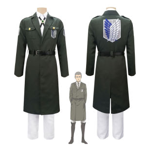 Attack on the Titan Cosplay Costume Green Cloak Investigation Corps Full Set of Cos Allen Uniforms Army Green Long Coat