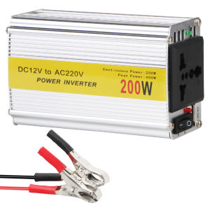 Bộ Biến Tần Năng Lượng Mặt Trời 200W DC 12V Sang AC 220V Bộ Chuyển Đổi Nguồn Pin Gia Dụng Với Ổ Cắm AC Và Bộ Sạc USB Cho Ô Tô