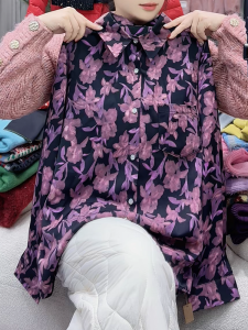 QINGNAER | Design Sense Retro Floral Shirt